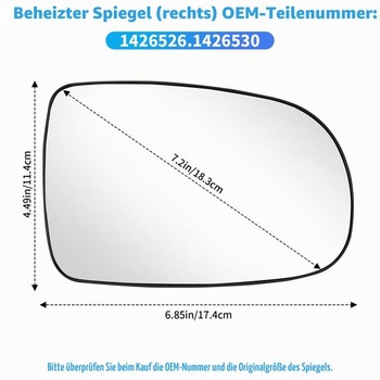 Náhradné sklo zrkadla Mingke pre Opel Corsa C 2000 až 2009, vyhrievané sklo spätného zrkadla na