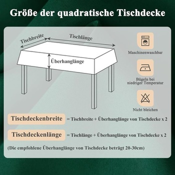 Zelený prateľný obrus, 100x140cm, polyesterový obrus, mierne vodeodolný s lotosovým efektom, odolný
