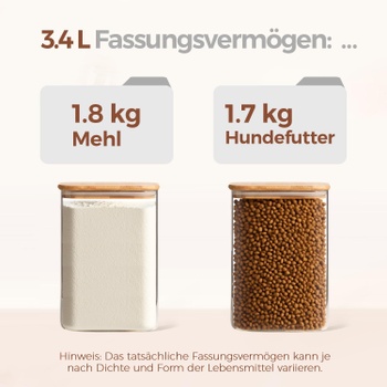 Sklenené dózy ComSaf s vekom 3,4 l, 2 kusy