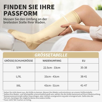 Kompresné pančuchy pre mužov (3 páry), podporné pančuchy pre ženy, trieda 2 (20-30 mmHg), veľkosť