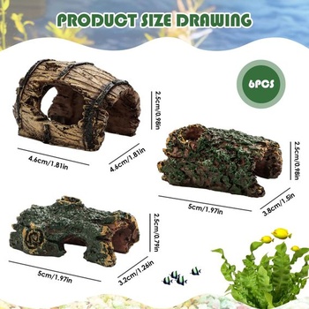 6dielna živicová dekorácia do akvária, jaskyňa pre krevety, dekorácia do jaskyne pre sumca,
