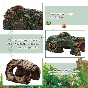 6dielna živicová dekorácia do akvária, jaskyňa pre krevety, dekorácia do jaskyne pre sumca,