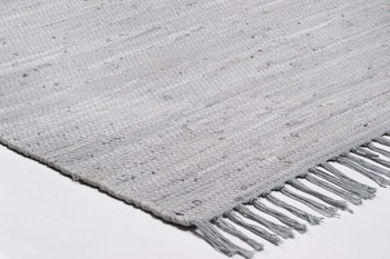 Theko | Dhurry 100% bavlnený koberec s plochou väzbou Happy Cotton | Ručne tkaný | Farba: Sivá |