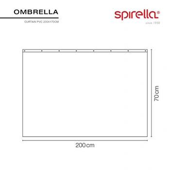 Sprchový záves bez podpierok rúk Spirella Collection, 200 x 170 cm, biely
