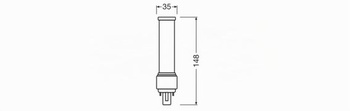 LEDVANCE Dulux-D LED 7W - 840 studená biela | 2kolíkový konektor - náhrada za 18W