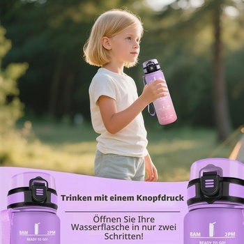 Detská fľaša na vodu HoneyHolly, 500 ml, vhodná na sýtené nápoje, opakovane použiteľná fľaša na