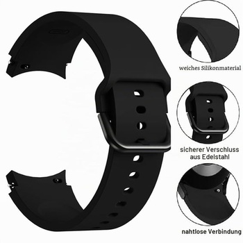 Silikonový řemínek pro Samsung Galaxy Watch 7/Watch 6 Classic/Watch FE/Watch 5 Pro, 20mm sportovní