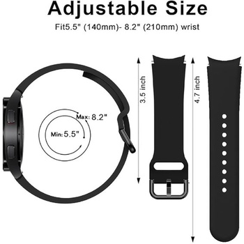Silikonový řemínek pro Samsung Galaxy Watch 7/Watch 6 Classic/Watch FE/Watch 5 Pro, 20mm sportovní