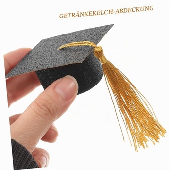 Miniatúrne kryty na poháriky promočnej čiapky, 20 kusov, čierne
