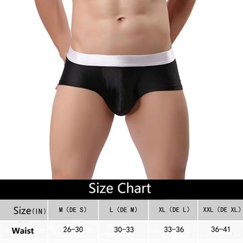 Pánské sexy boxerky, spodní prádlo, boule, hladké, hedvábné, lehké, nízkopodešev, krátké boxerky