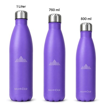 Láhev na vodu Mont-Clair z nerezové oceli 1 l, fialová 1000 ml
