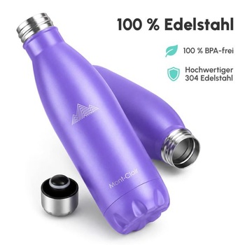 Láhev na vodu Mont-Clair z nerezové oceli 1 l, fialová 1000 ml