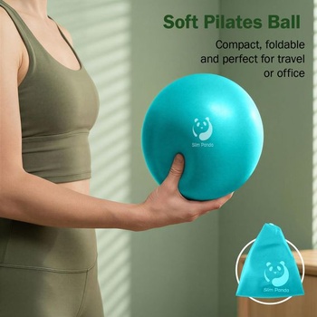 Slim Panda Gymnastická lopta Malá, 23-25cm Pilates lopta s nafukovacou slamkou, mäkká lopta na jogu pre