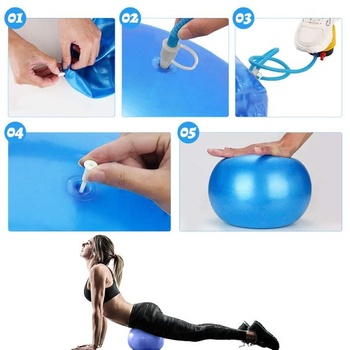 Sada 3 lôpt na pilates, malá lopta na cvičenie/jogu s priemerom 25 cm s pumpou