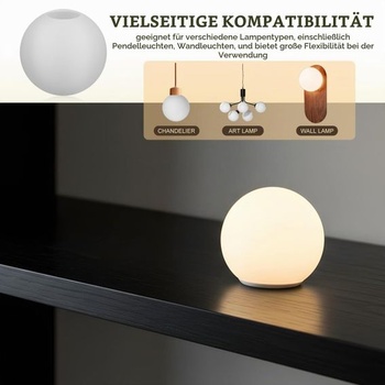 NUOBESTY Sklenené guľové tienidlo na lampu, Náhradné tienidlo z matného skla pre závesné svietidlá,