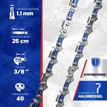 3x pílová reťaz pre Makita DUC254 25 cm 3/8