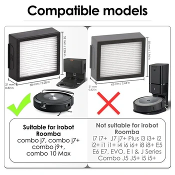 (4 kusy) Náhradní HEPA filtr Combo j9+ pro robotický vysavač iRobot Roomba Combo J7+, Combo j9+,