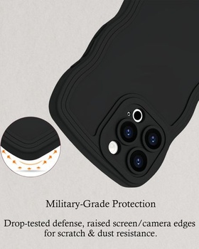Silikónový kryt s vlnitým vzorom pre iPhone 16 Pro Max, roztomilý rebrovaný dizajn pre ženy a