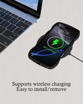 Silikónový kryt s vlnitým vzorom pre iPhone 16 Pro Max, roztomilý rebrovaný dizajn pre ženy a