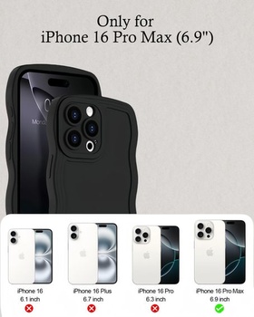 Silikónový kryt s vlnitým vzorom pre iPhone 16 Pro Max, roztomilý rebrovaný dizajn pre ženy a