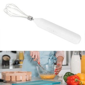 Elektrický ruční mixér, dobíjecí, bezdrátový, sada metliček s USB a baterií 1200 mAh, ABS a