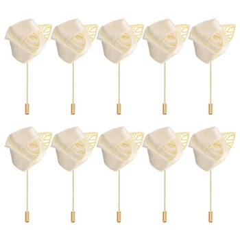 PATIKIL Ružové boutonniéry, balenie 24 kusov, svadobné boutonniéry pre ženícha, ručne vyrábané