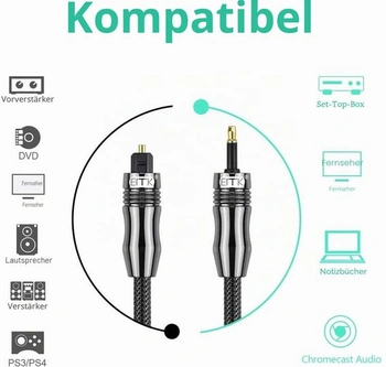 Optický audio kábel EMK mini Toslink na Toslink, optický kábel (1 meter)