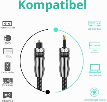 Optický audio kabel EMK mini Toslink na Toslink, optický kabel (1 metr)