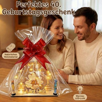 Peňažný darček k 40. narodeninám pre mužov a ženy, 3D ďatelina, šťastie, všetko najlepšie k narodeninám,