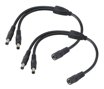 CERRXIAN 5,5/2,1MM 12V DC napájací rozbočovací kábel 1 samica na 2 samce CCTV DC napájací
