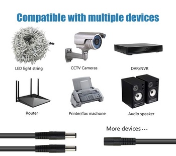 CERRXIAN 5,5/2,1MM 12V DC napájací rozbočovací kábel 1 samica na 2 samce CCTV DC napájací