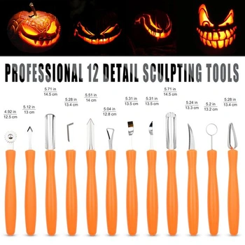 Sada na rezbárstvo tekvíc Halloween Profesionálne odolné nože a nástroje na rezbárstvo tekvíc s