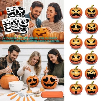 Sada na řezbářství dýní Halloween Profesionální odolné nože a nástroje na řezbářství dýní s