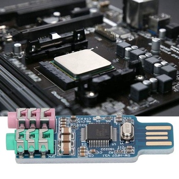 Externí zvuková karta USB, zvuková karta USB bez ovladačů, externí zvukový adaptér pro notebooky s