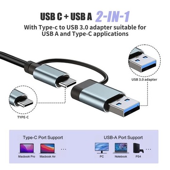 7v1 USB-C Hub, USB 3.0 Multiport Splitter adaptér 7v1 USB-C Multiport Hub