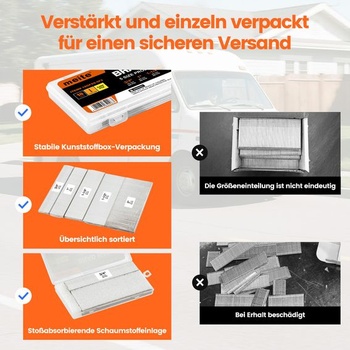 Nerezové hřebíky Meite 18GA, sortiment 2 000 kusů v 5 velikostech (19 mm, 25 mm, 32 mm, 38 mm, 50