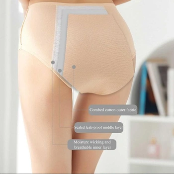 Balení 3 menstruačních kalhotek pro silnou menstruaci, dámské s vysokým pasem, poporodní kalhotky,