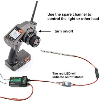 RC diaľkovo ovládaný elektronický spínač AUX zapnutie/vypnutie pre auto, nákladný automobil, loď, LED