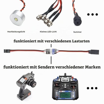 RC diaľkovo ovládaný elektronický spínač AUX zapnutie/vypnutie pre auto, nákladný automobil, loď, LED