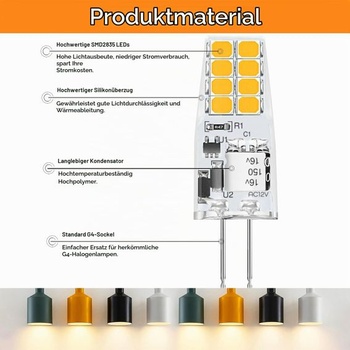 Žiarovka AGOTD G4 LED teplá biela, 3W LED, nahrádza 30W halogénovú žiarovku G4, 3000K, 210lm, 360°,