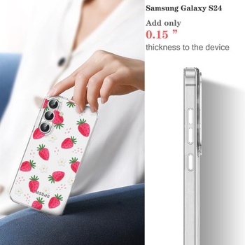 Priehľadný kryt na telefón kompatibilný s Samsung Galaxy S24 6,2 palca 5G, ultratenký ochranný kryt