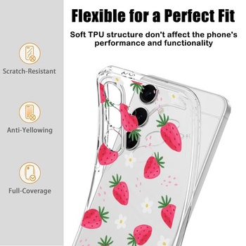 Priehľadný kryt na telefón kompatibilný s Samsung Galaxy S24 6,2 palca 5G, ultratenký ochranný kryt