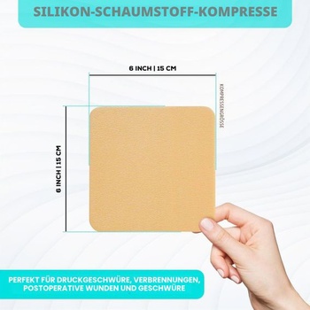 MedVance™ Silicone – Absorpční silikonový pěnový obvaz, 6 x 6 palců, krabička s 5 obvazy 15 cm x 15