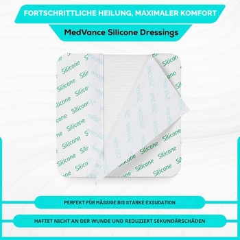 MedVance™ Silicone – Absorpční silikonový pěnový obvaz, 6 x 6 palců, krabička s 5 obvazy 15 cm x 15