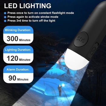 Flintronic 1ks osobný alarm, 135 dB sebaobranný alarm s LED svetlom a kľúčenkou, vreckový alarm s