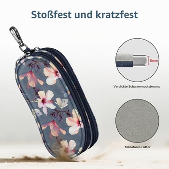 FINTIE Mäkké puzdro na okuliare pre ženy aj mužov Z-Blooming Hibiscus