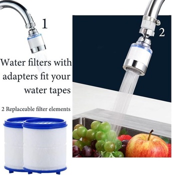 2 balení filtrů na kohoutek pro odstranění fluoridu, chloru, těžkých kovů a tvrdé vody v kuchyni a