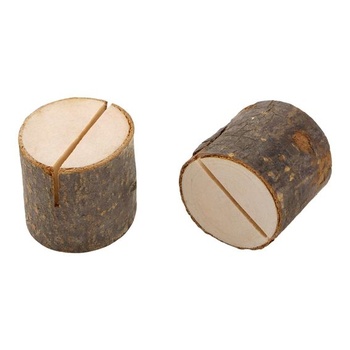 80 dřevěných držáků na jmenovky s 80 kartami, 3,7 x 3,1 cm, dřevěné držáky na karty s kraftovým