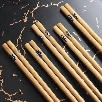 AOOSY 5 párov bambusových paličiek v japonskom štýle, opakovane použiteľné paličky s krabičkou, 22,5 cm,
