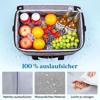 Lifewit Veľká chladiaca taška 20 l, Izolovaný chladiaci box, Prenosná chladiaca taška Šedá 20 l